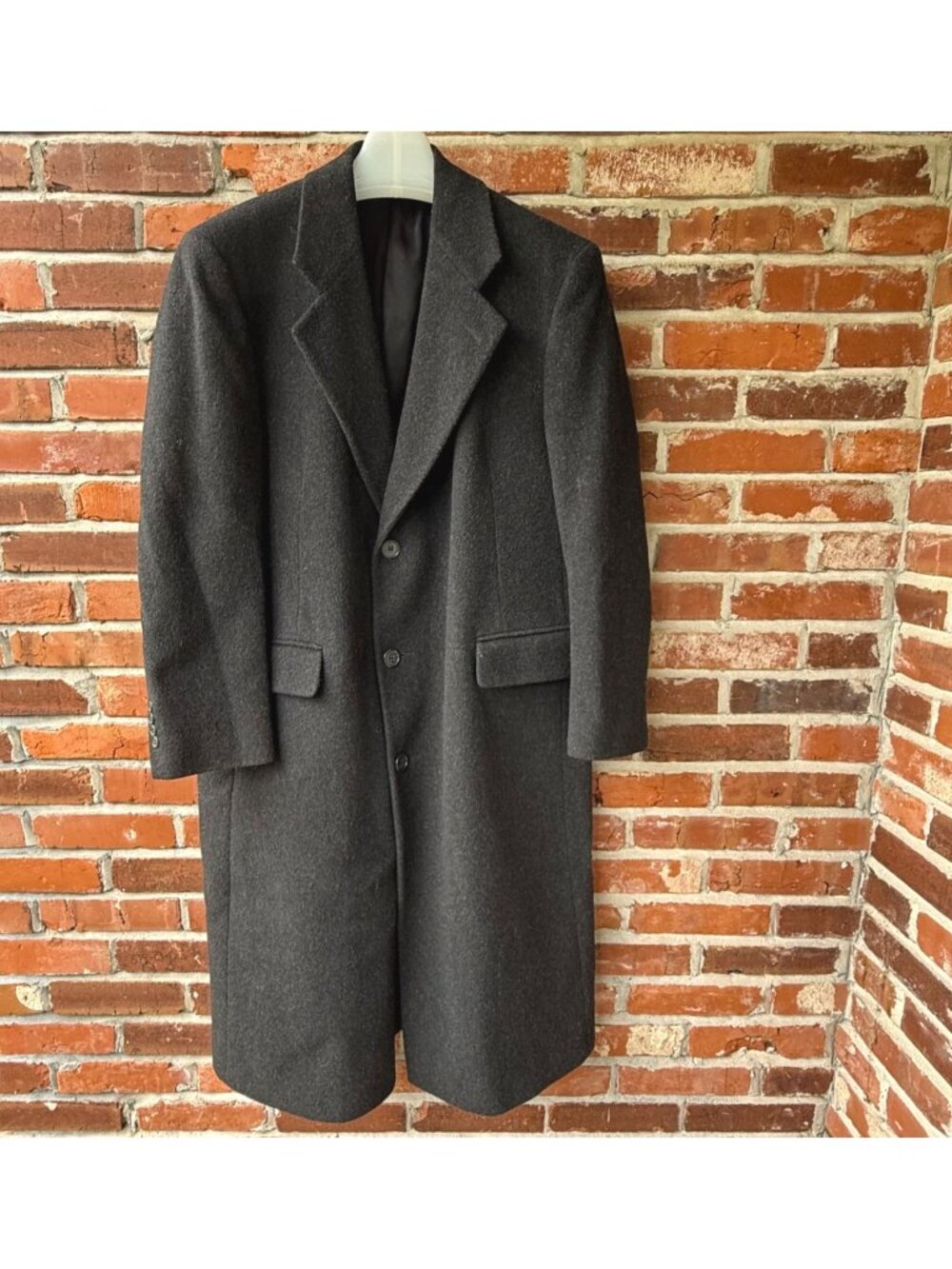 Barrister Men's Black Vintage Wool Overcoat Hartmarx Specialty Stores